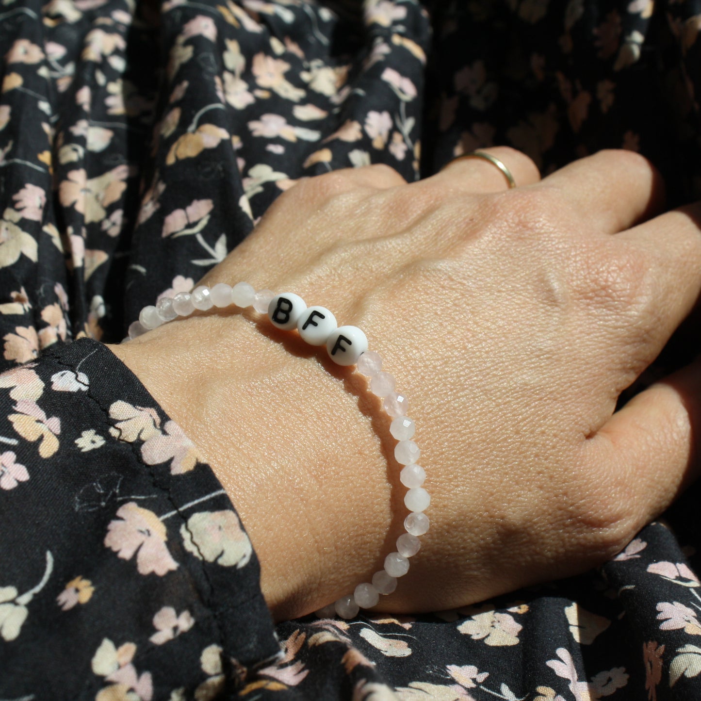 BFF bracelet in rose quartz